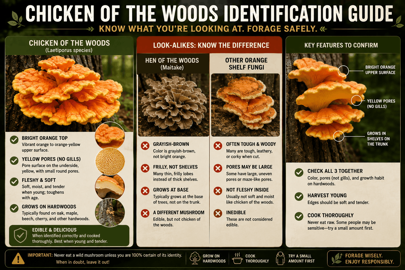 Chicken of the Woods guide and identification Chicken of the Woods identification and features