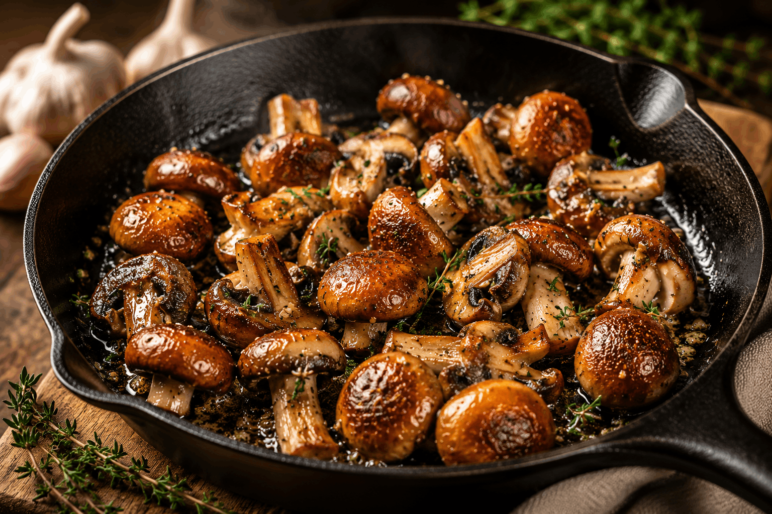 sauteed chestnut mushrooms