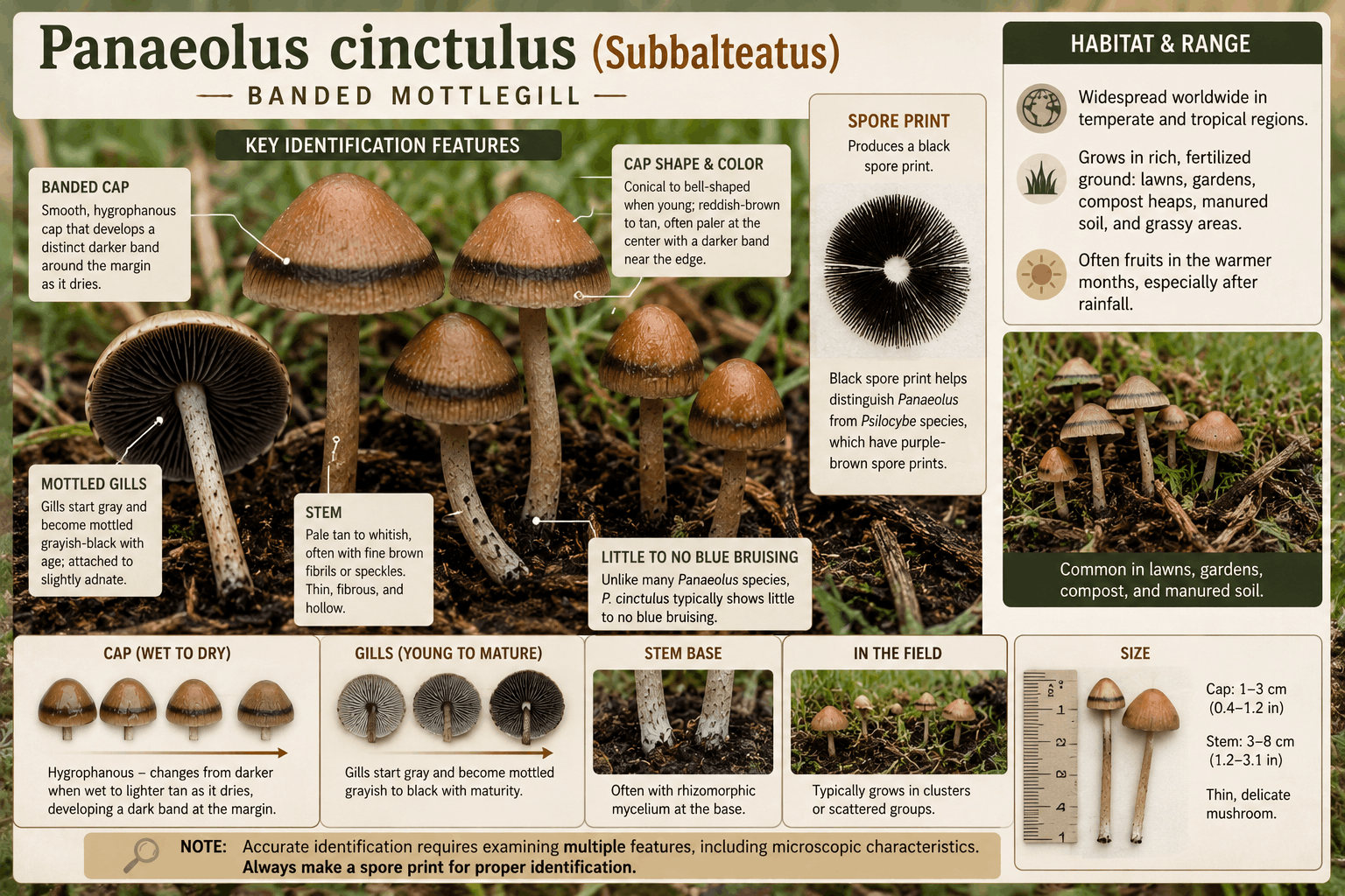 panaeolus cinctulus identification features panaeolus cinctulus key features.