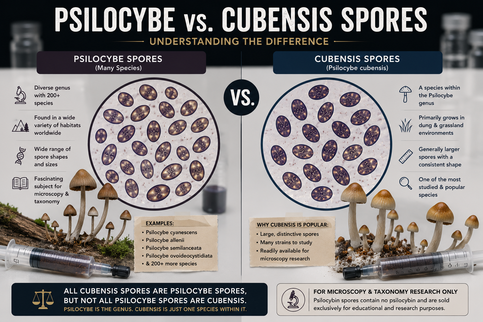 psilocybe vs cubensis spores psilocybe genus vs cubensis species