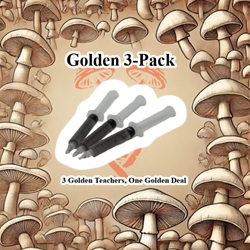 Golden 3-Pack Spore Syringes golden 3-pack spore syringes, golden teacher 3-pack, 3 golden teacher spore syringes, three golden teacher magic mushroom spores, three times the golden teacher, golden teacher spore syrignes, gt spore syringes, golden teacher psilocybe cubensis, golden teacher cubensis,